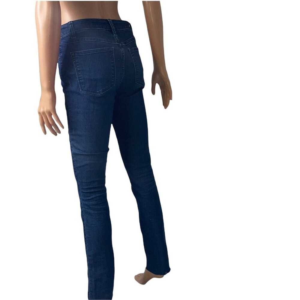 Prana dark wash stretch, raw hem skinny jeans SZ 25" waist - Picture 6 of 11